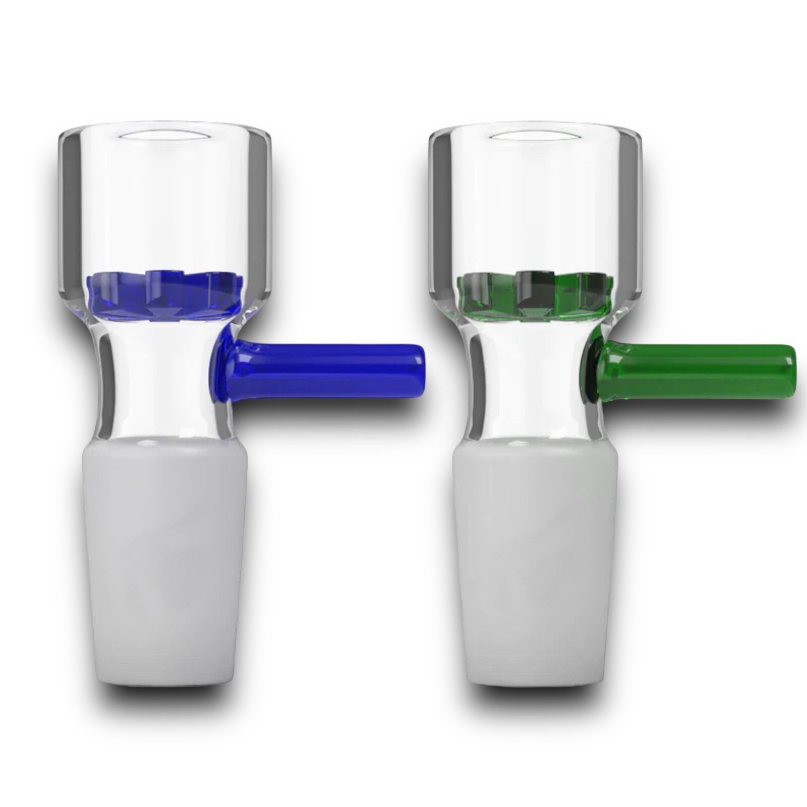 2pcs Glass 14mm Male Funnel Bowl Slide Bowl with Snowflake Screen for bong joint