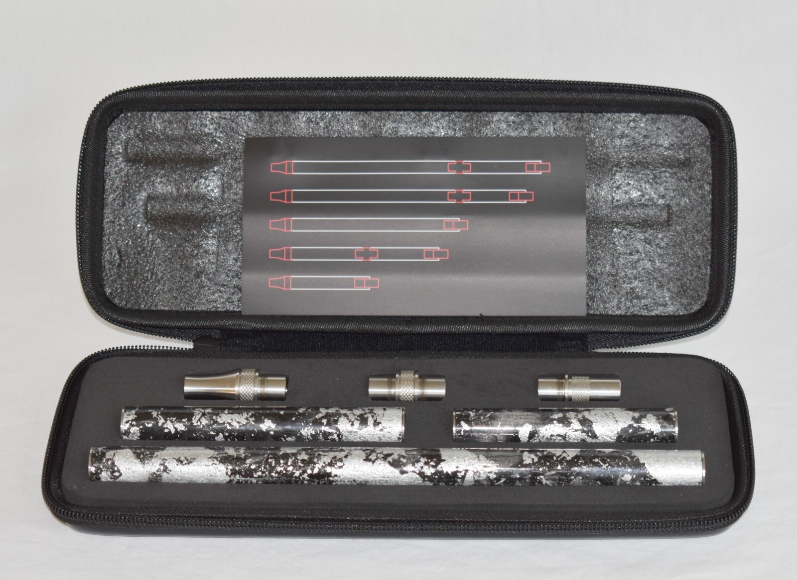 Forged Silver Customizable Hookah Mouthpiece: carbon + stainless steel
