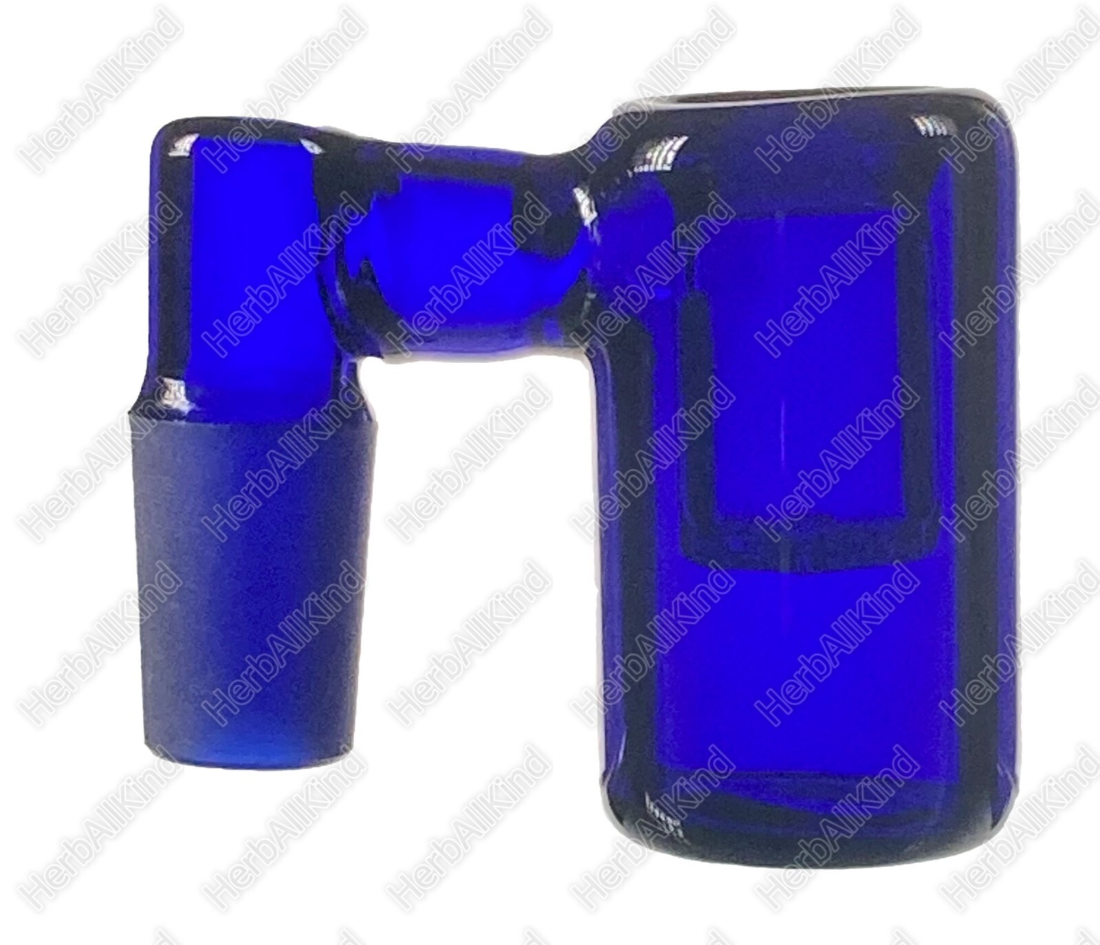 19mm ( 18mm ) 90° Cobalt Blue Glass Dry Ash Catcher Bowl w SnowFlake Screen