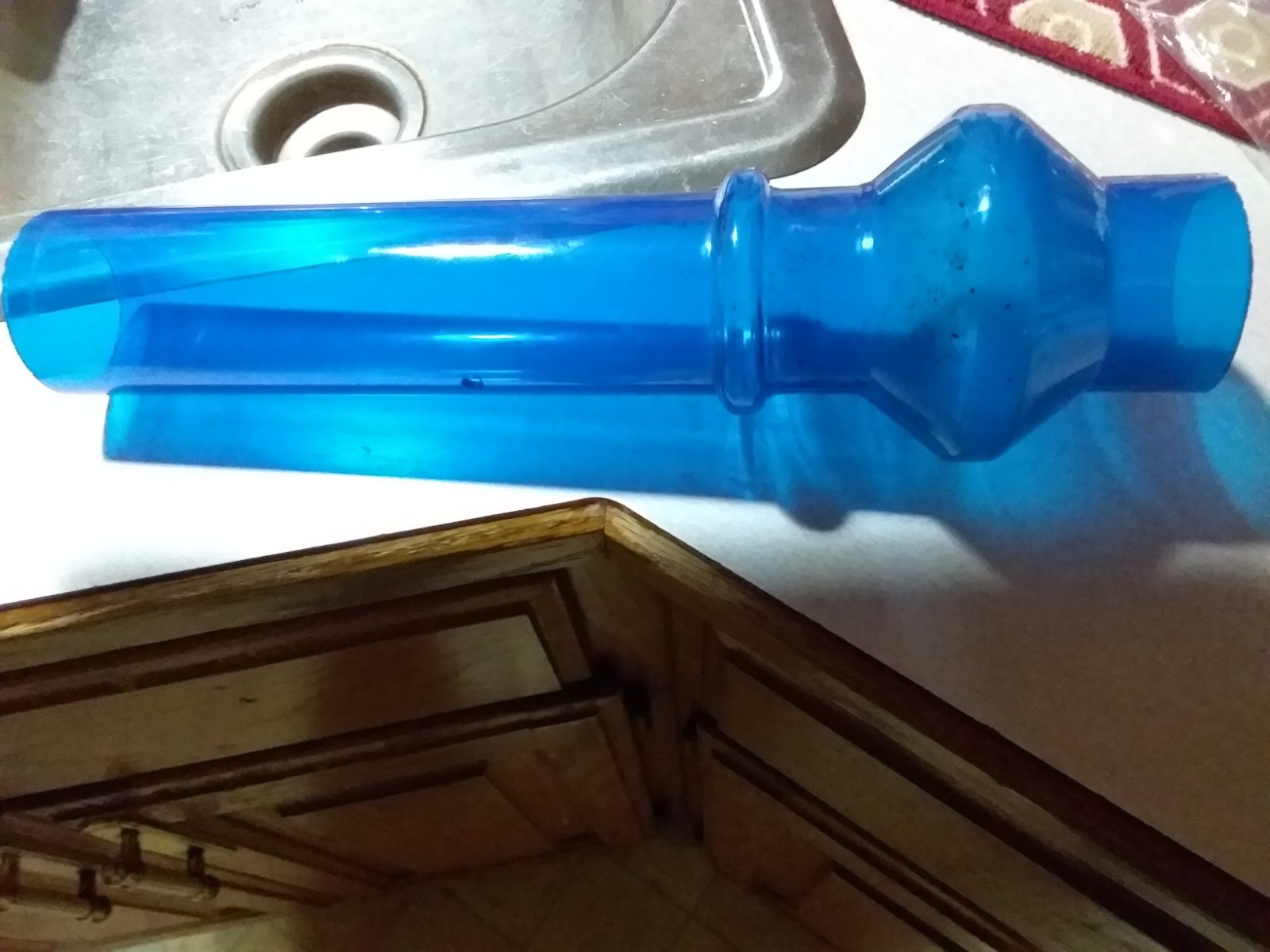 Clear Blue PVC bong Alluminum Screw Off Bowl With Stem Black Cylicone Mouth top!
