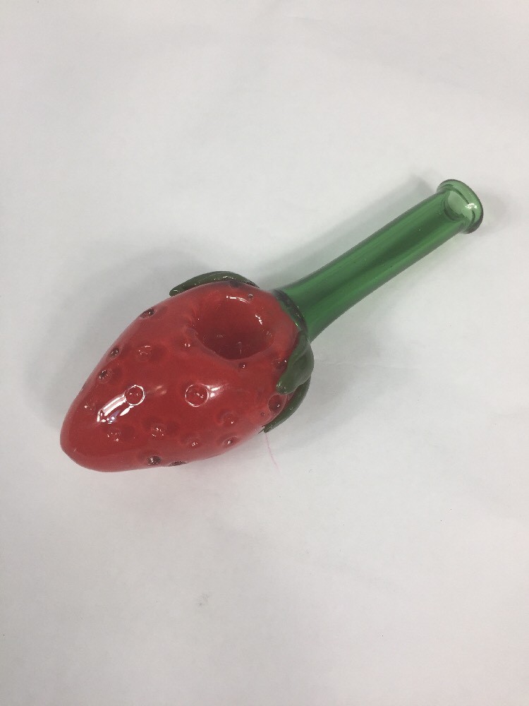 NEW USA TOBACCO SMOKING BLOWN GLASS STRAWBERRY RED GREEN SPOON SB1678 HOOKAH