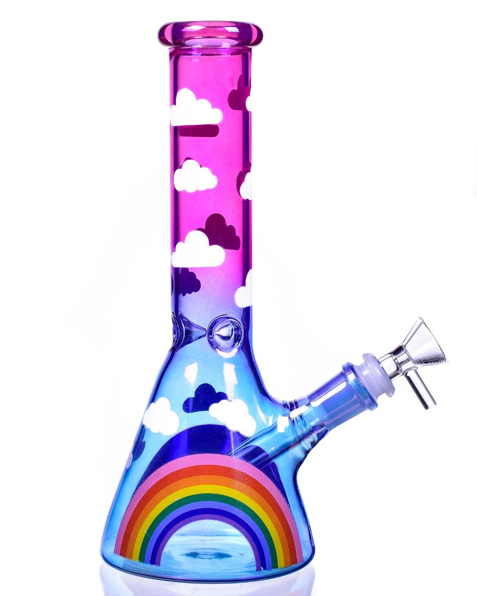 CUTE Bong 10&Prime; Beaker Bong Glass Water Pipe Hookah PINK Bongs Girly Bong *USA*