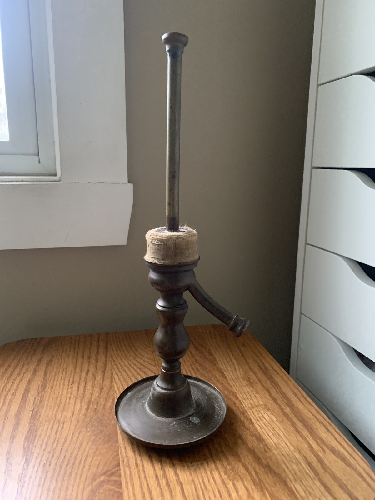 Antique Very Old Vintage Hookah Base Brass Metal 13&Prime; Cool Estate Find Piece HTF