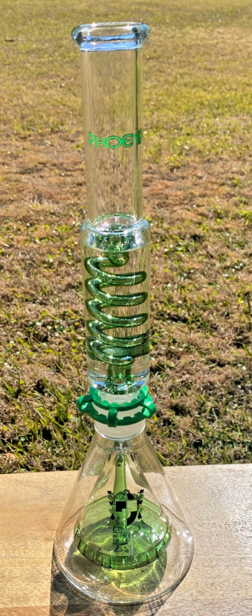 Nice 17.75&Prime;Phoenix Star 5mm Freezable Glycerin Coil Water Pipe Bong Bubbler