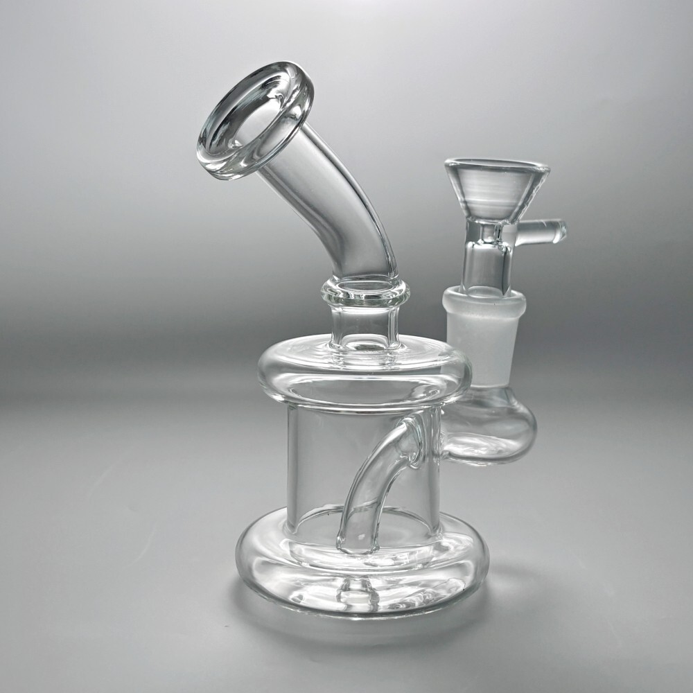 4.5 » Glass Bong Diffused Water Pipe Smoking Tobacco Hookah Bubbler W/Tool box