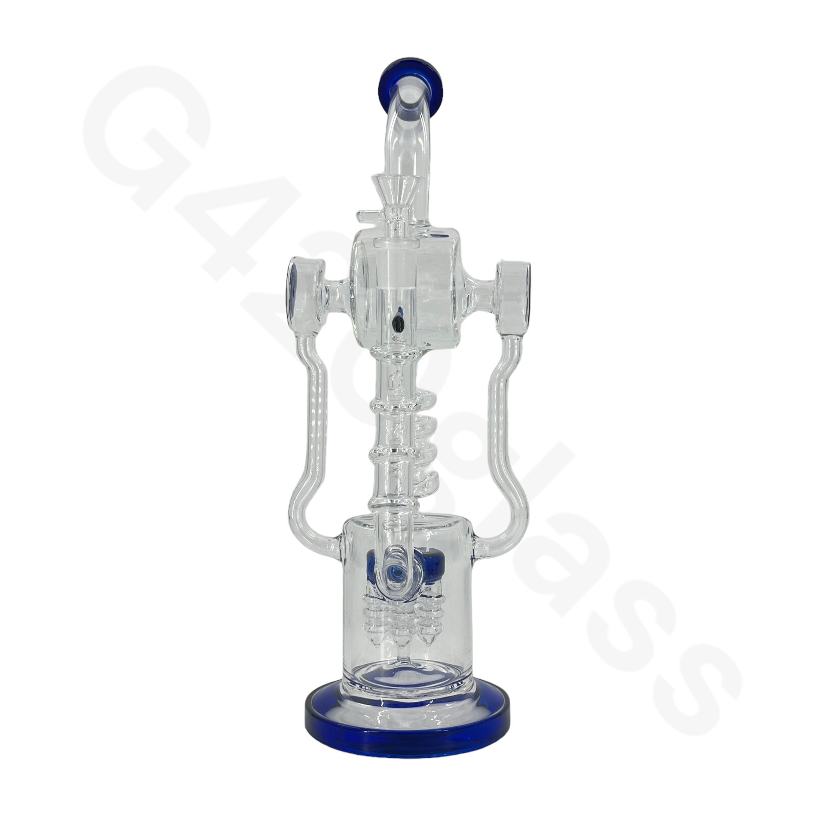 🔥 18 Inch Lookah Glass Twisted Recycler with Multiple Chamber Pipe Hookah Bong