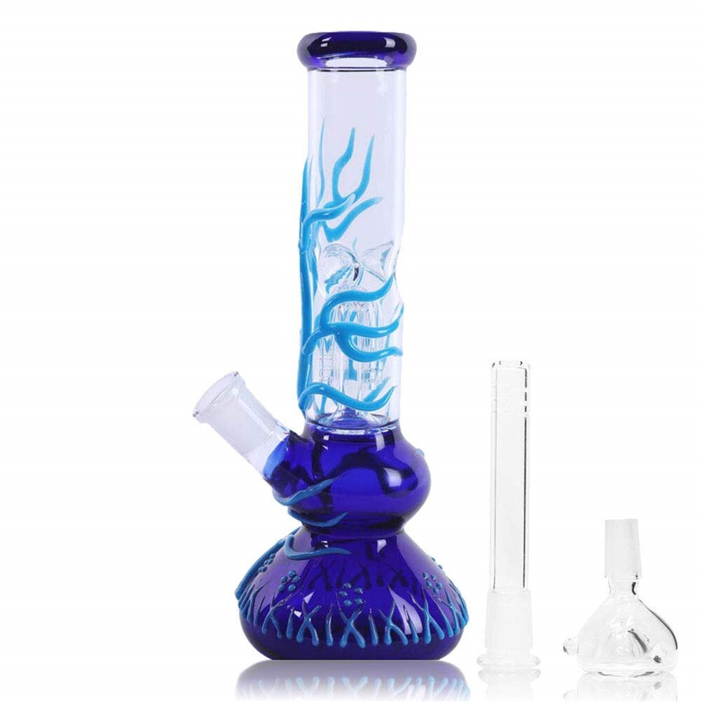10 » Water Pipe Bong Perc Bong Smoking Hookah Heavy Glass Bongs w/ ICE catcher