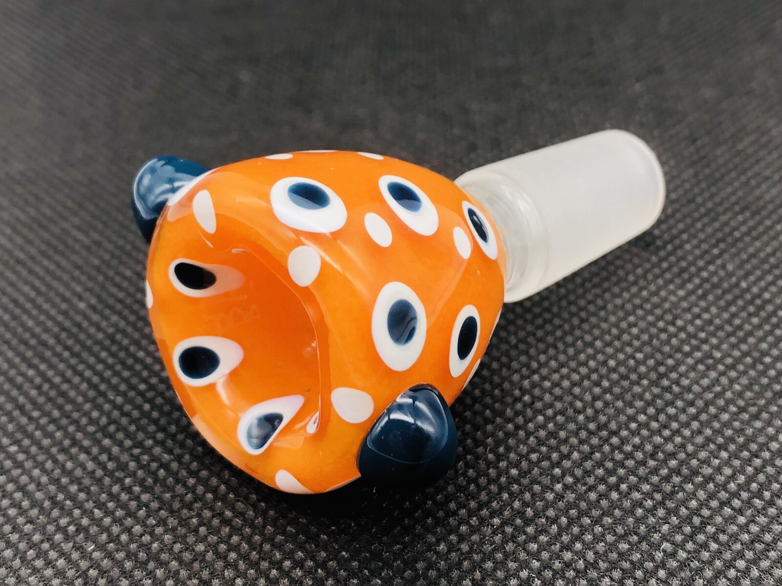 New 14mm Collectible Orange & White Premium Glass Bowl Male Joint Art USA
