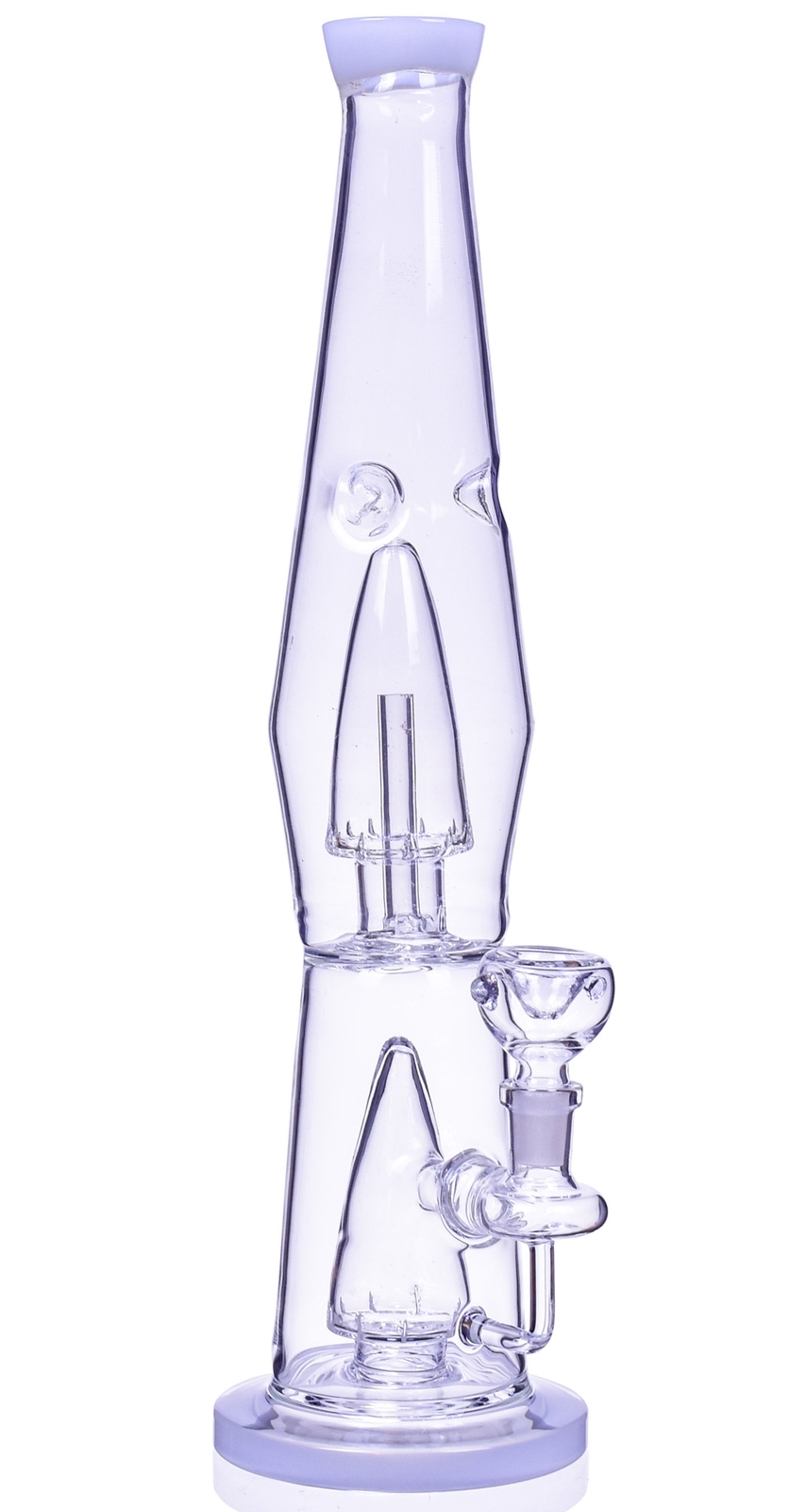 TALL 14&Prime; LAVA LAMP BONG Perc Glass Water Pipe COOL Bubbler UNIQUE White *USA*