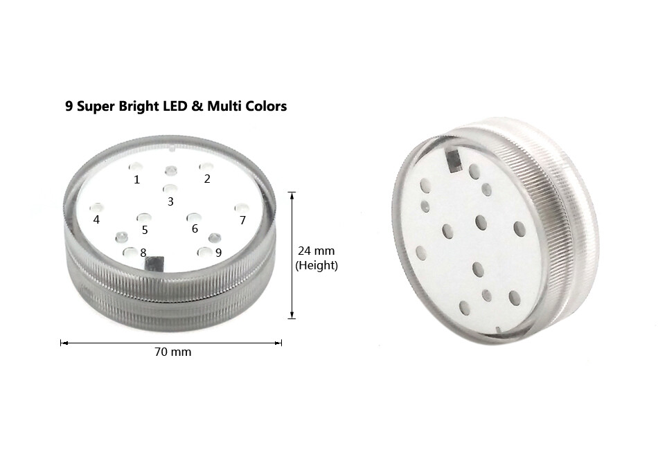 Hookah Led Light Set Coasters Underwater Insert + Remote Control