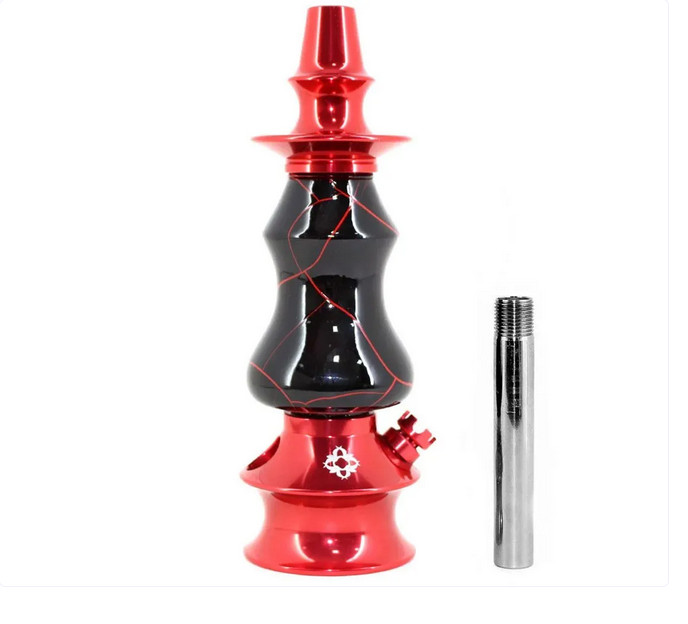 🔥 Amazon Hookah Prime Onix Stem – Black Red Brazilian Aluminum Shisha Pipe NEW