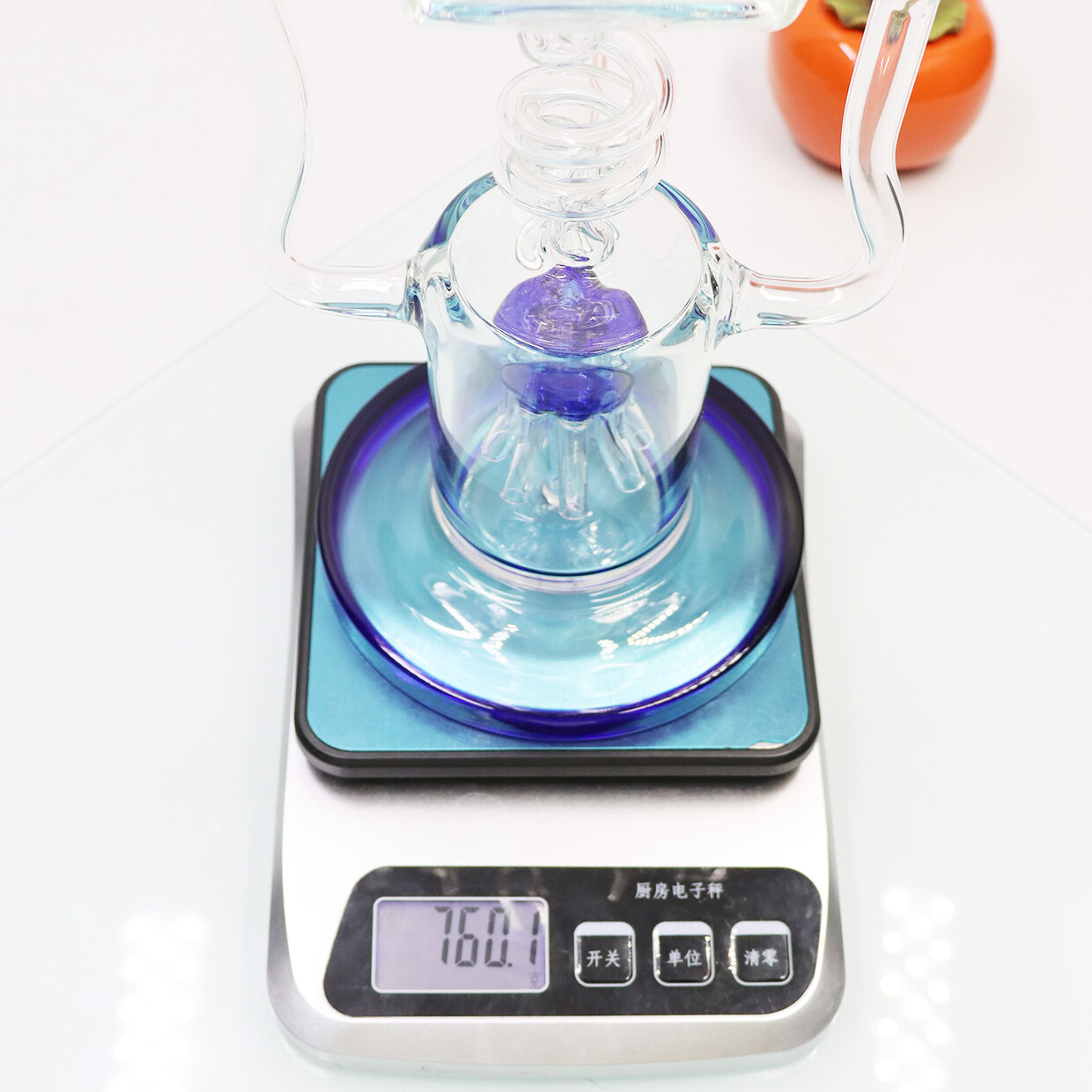 13inch Glass Waterpipe Bong Pipe Double Recycler Smoking Pipes Gray Color
