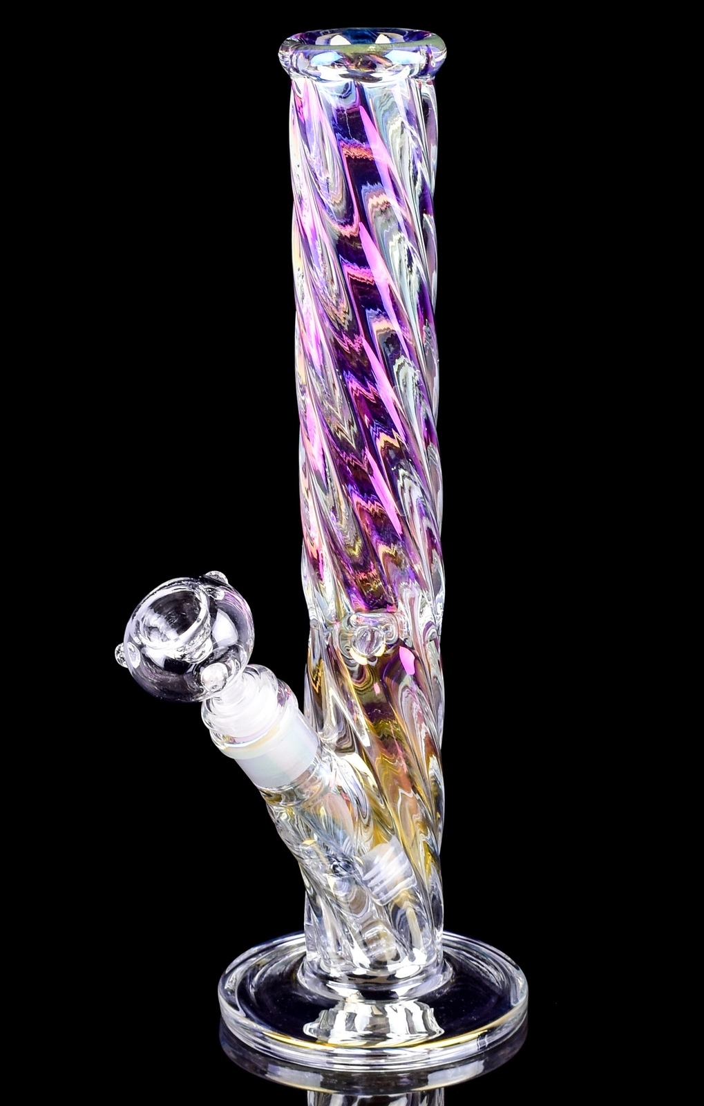 13&Prime; Inch THICK Iridescent STRAIGHT BONG Glass Water Pipe HEAVY Helix GIRLY *USA*