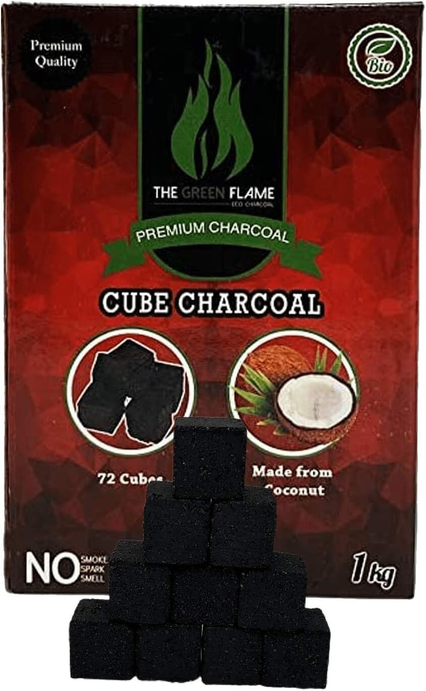 2 PACK Coconut Charcoal Natural Hookah Coal Shisha 144 PCS /2 KG Cubes