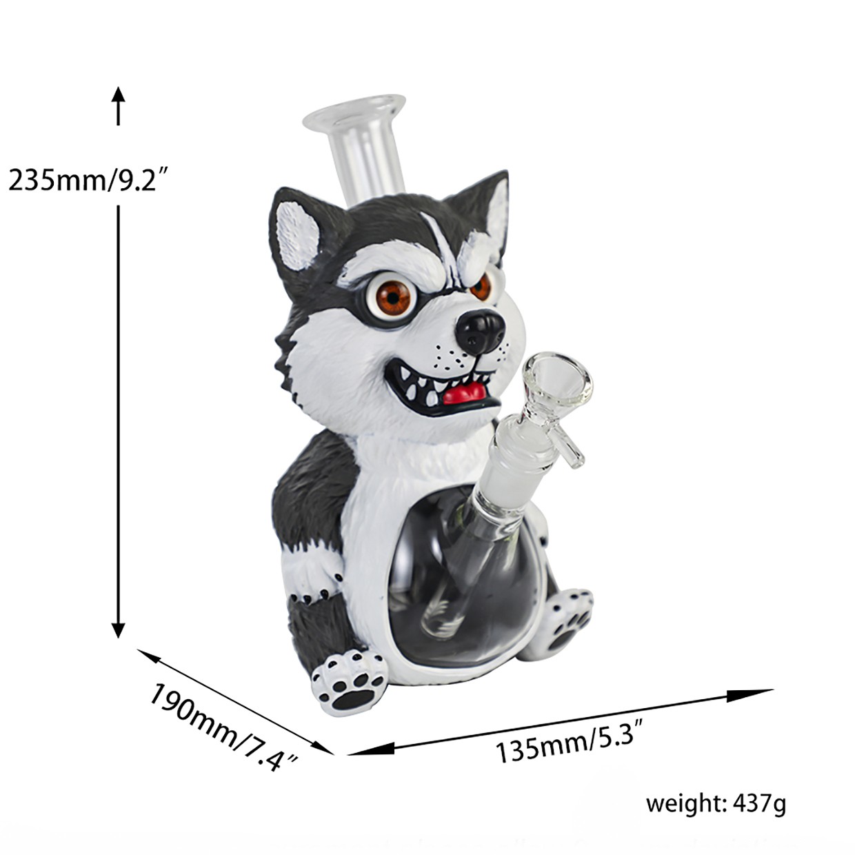 Husky 9 » Glass Bong and Water pipes Tobacco Smoking Bubbler Hookah w/14mm bowl