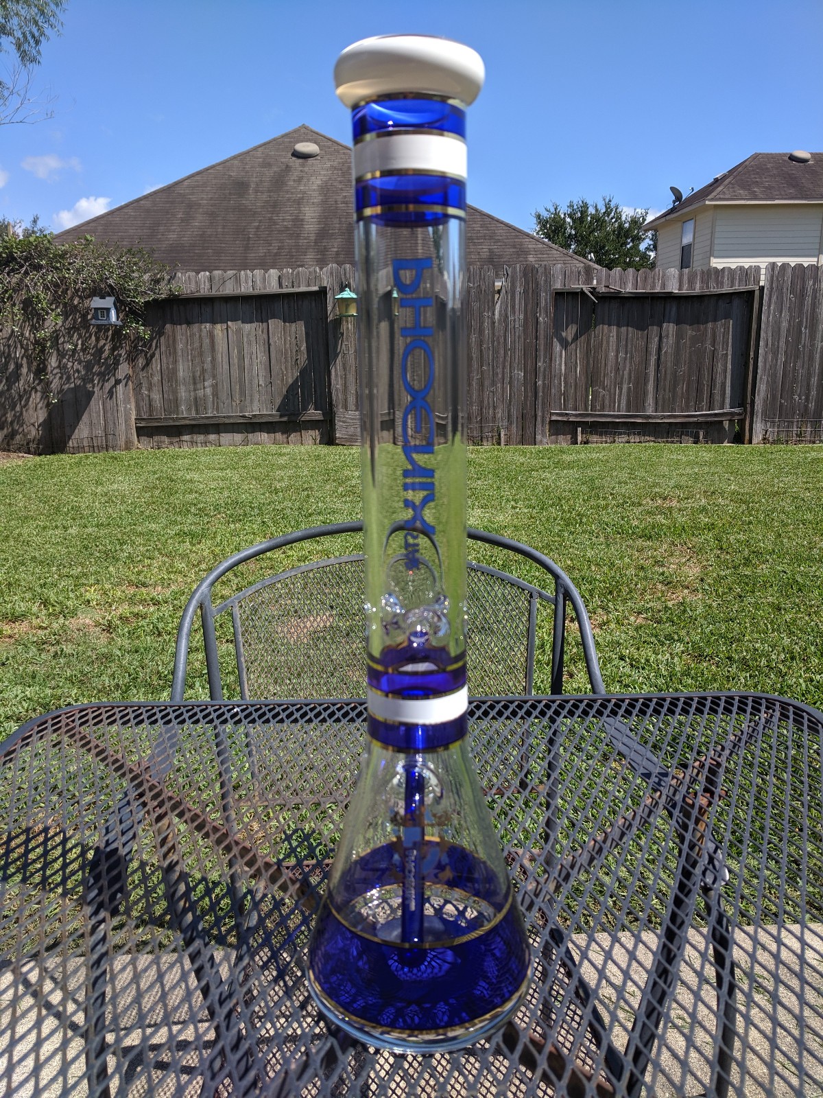 Phoenix Star – 18&Prime; Inch (XL) Glass Beaker Water Pipe Bong – 14mm – Royal Blue