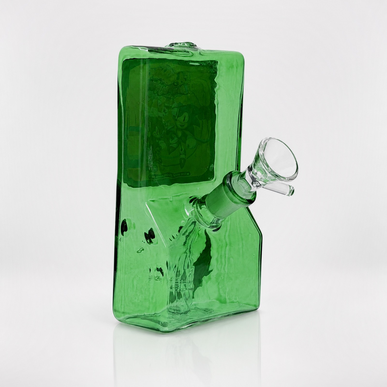 6&Prime; Green Retro Handheld Game Console Glass Bong Water Pipe Smoking Tobacco Bowl