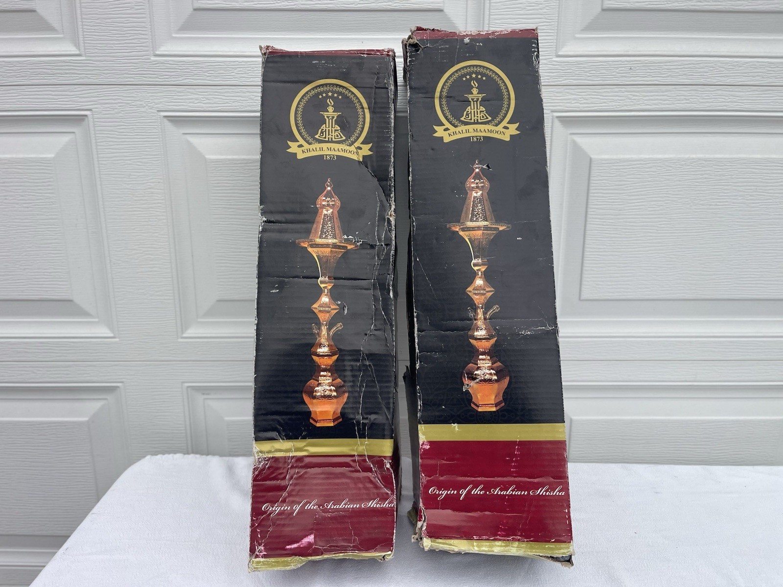 Lot 2 Blue & Red Khalil Mamoon Authentic Hand Made Egyptian 32&Prime; Hookah Narguile