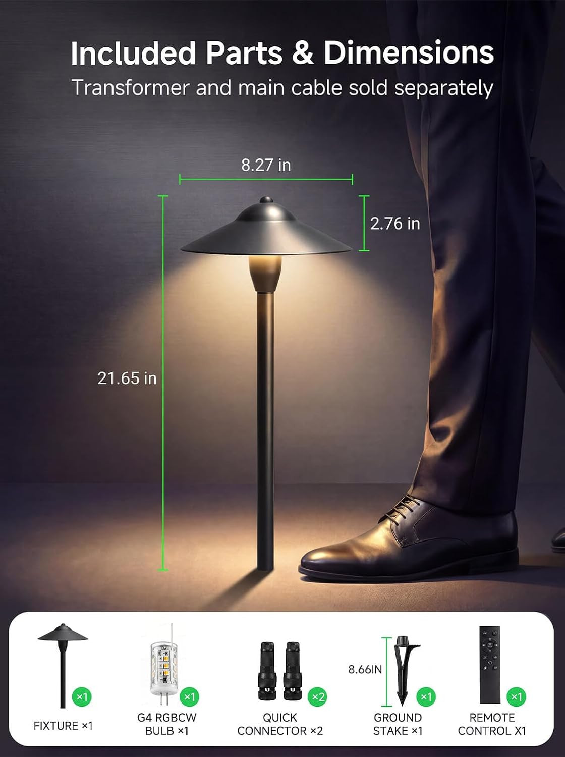 Smart Bluetooth Path Lights, Tunable 2700K-6500K, 6 Pack, Low Voltage