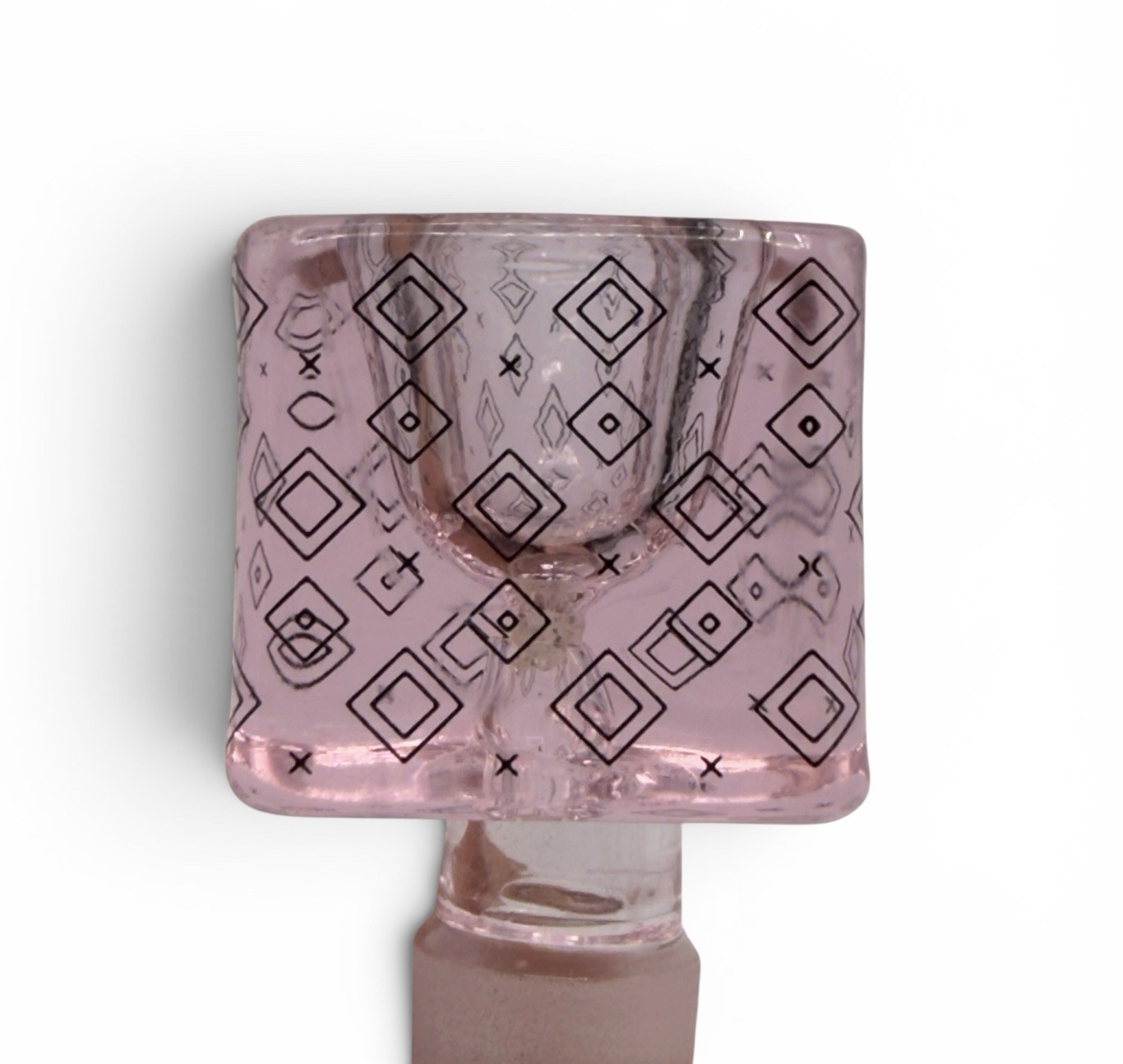 14MM Male Glass Bowl Piece Slide for Bong Water Pipe Hookah – Square&rsquo;s – Pink