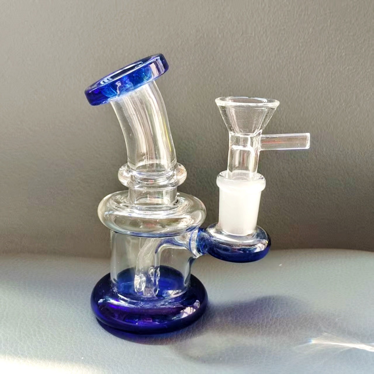 4&Prime; Mini THICK Pyrex Glass Bong Diffused Perc Smoking Water Pipe Hookah Bubbler