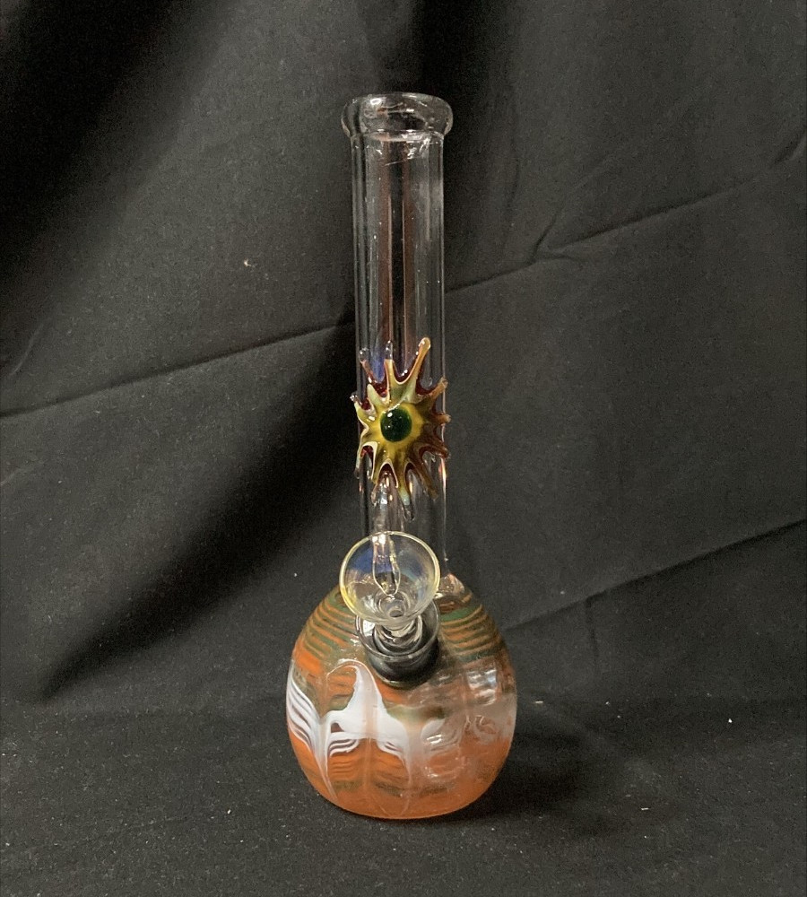 Wrap & Rake Artistic Sphere Water Pipe w/ Slider Bowl | Red | 7&Prime;