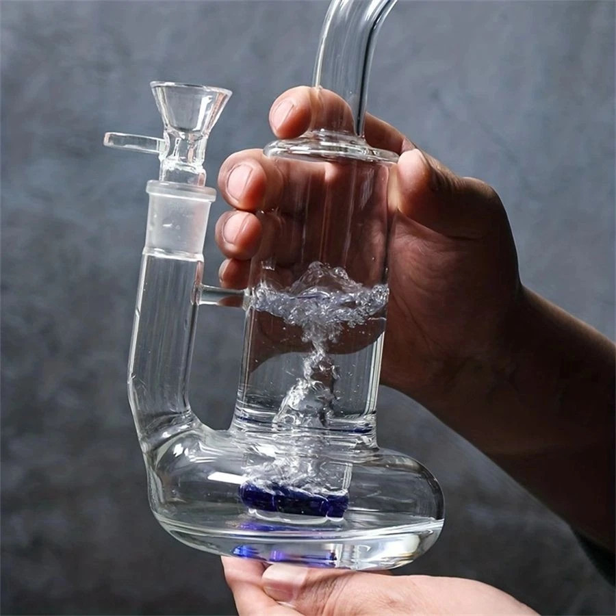 10&Prime; Glass Bong Smoking Vortex Water Pipe Hookah Smooth Hits Bubbler w/18mm Bowl