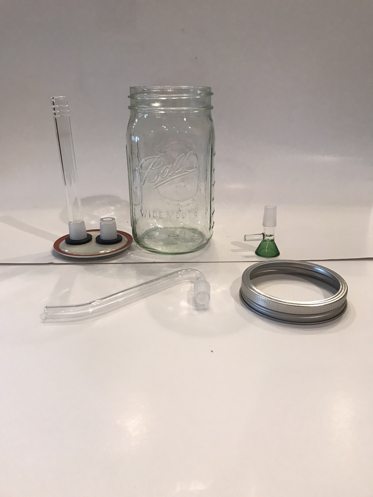 DIY Mason Jar Bong Kit 14mm WideMouth Everything But Jar 32oz J-hook Mouthpiece