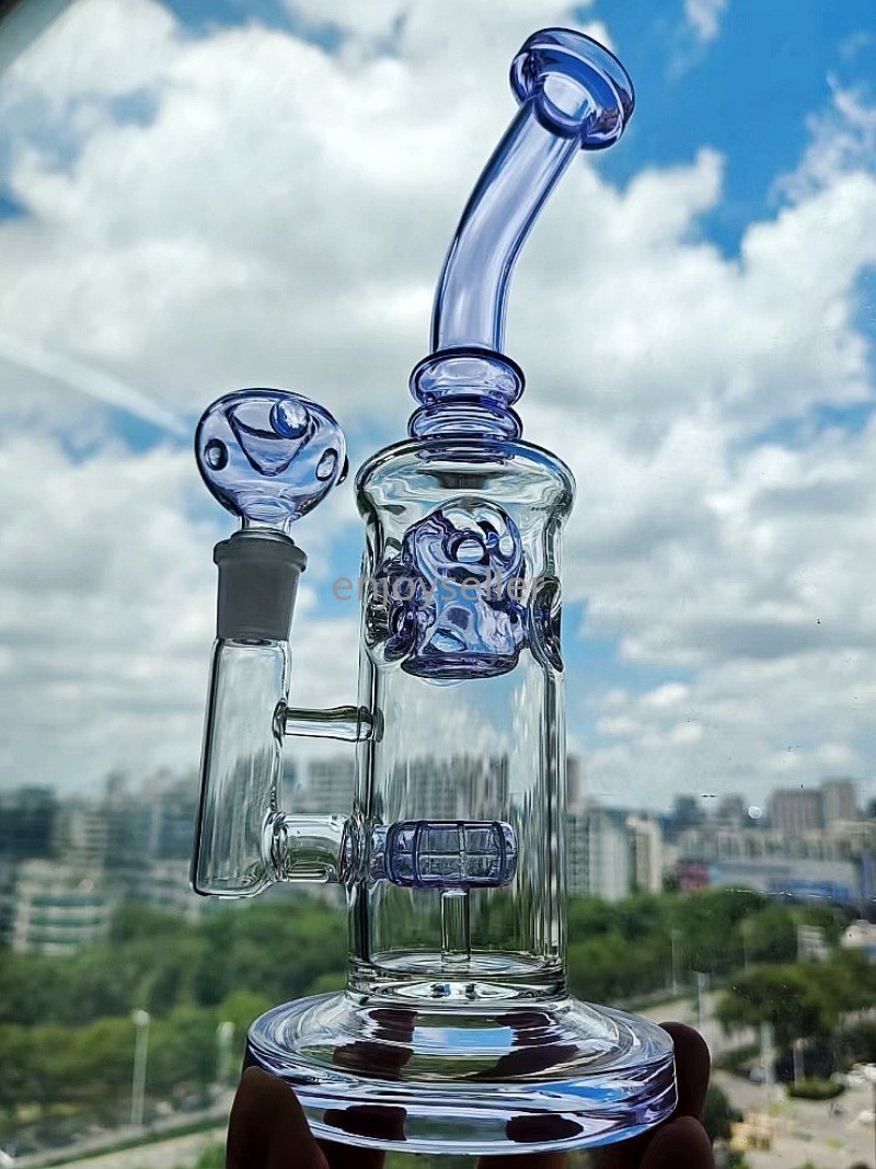 lavend Recycler rig matrix bong Egg cool Glass Water pipe Smoking 8.9&Prime; 14mm bowl