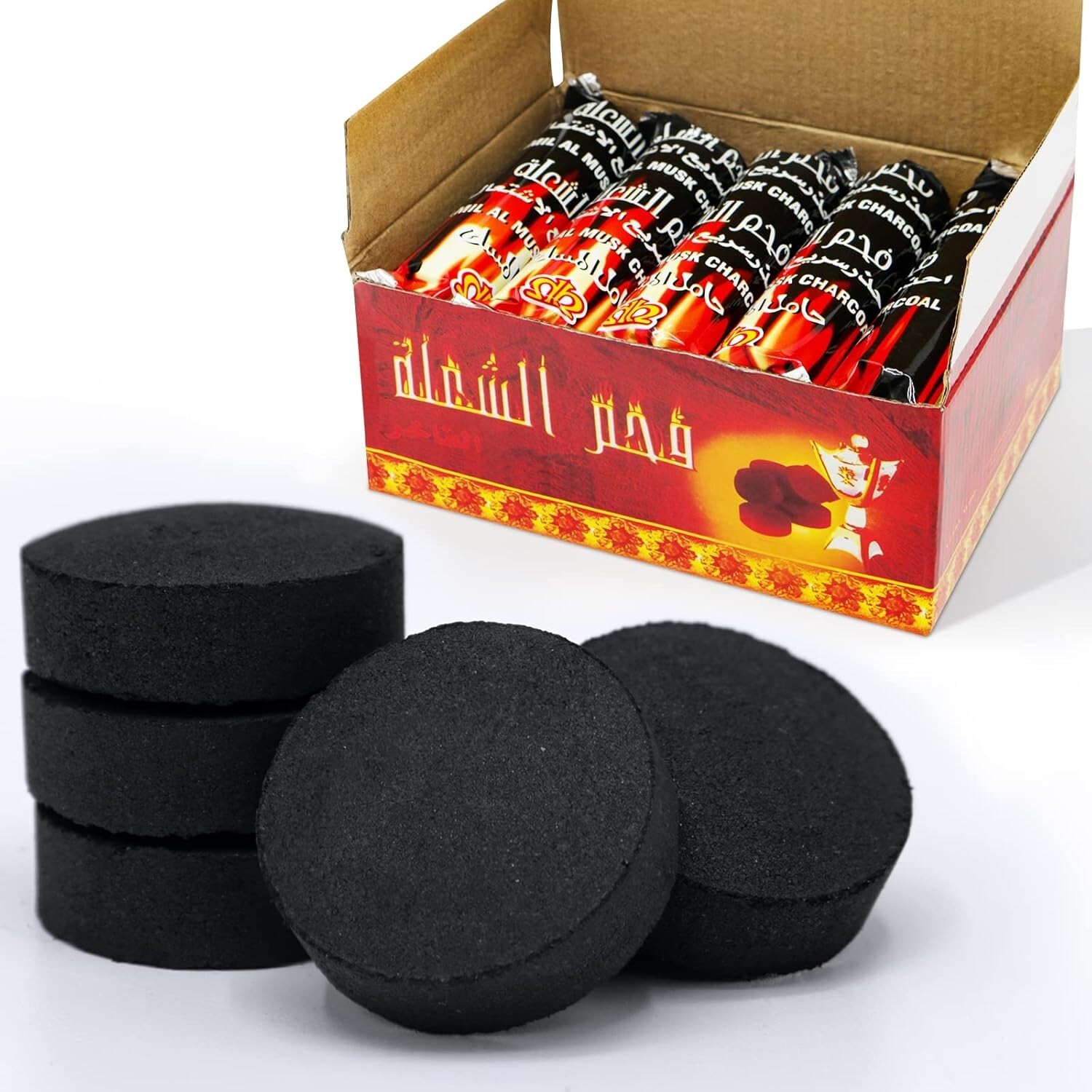 NEW Quick Light Charcoal Briquettes 33mm Disks, 200pcs Instant Fire Coal Tablets