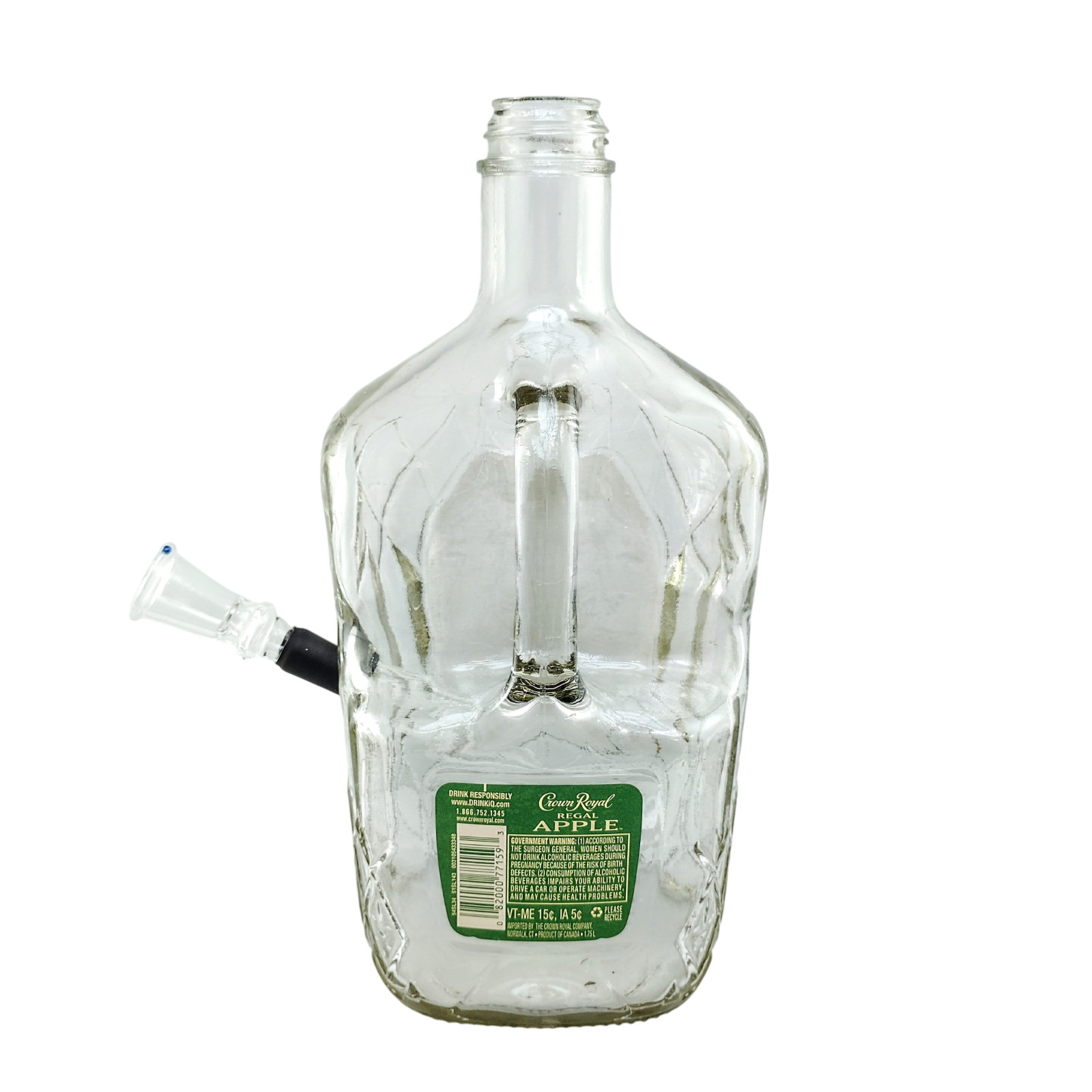 Crown Royal Apple Bottle Bong With Genuine Blue Dot Bowl, Hand Crafted 1.75L