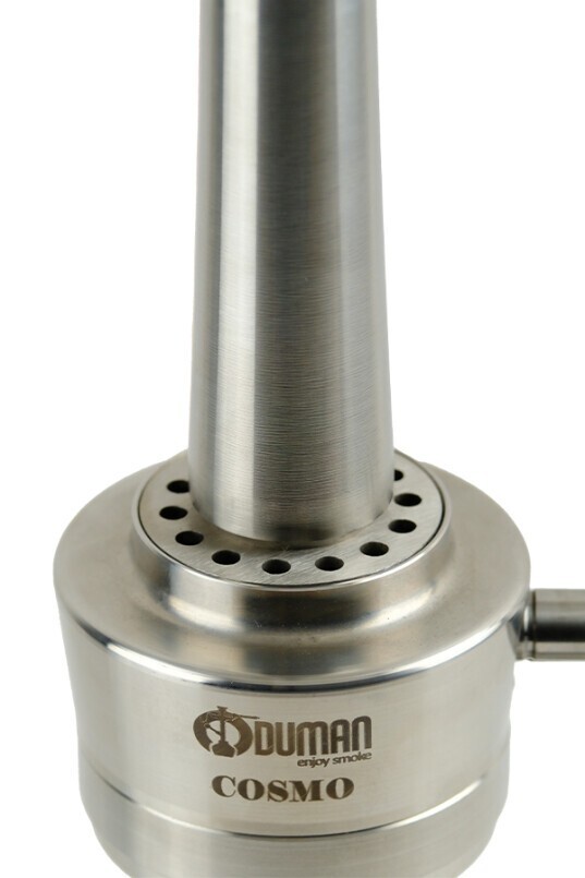 ODUMAN Cosmo Hookah Silver Body Black Glass Hookah Shisha Waterpipe