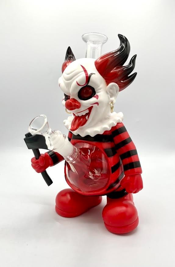 11&Prime; Clown Collectible Silicone Smoking Water Pipe Bong Durable 14mm Glass Bowl
