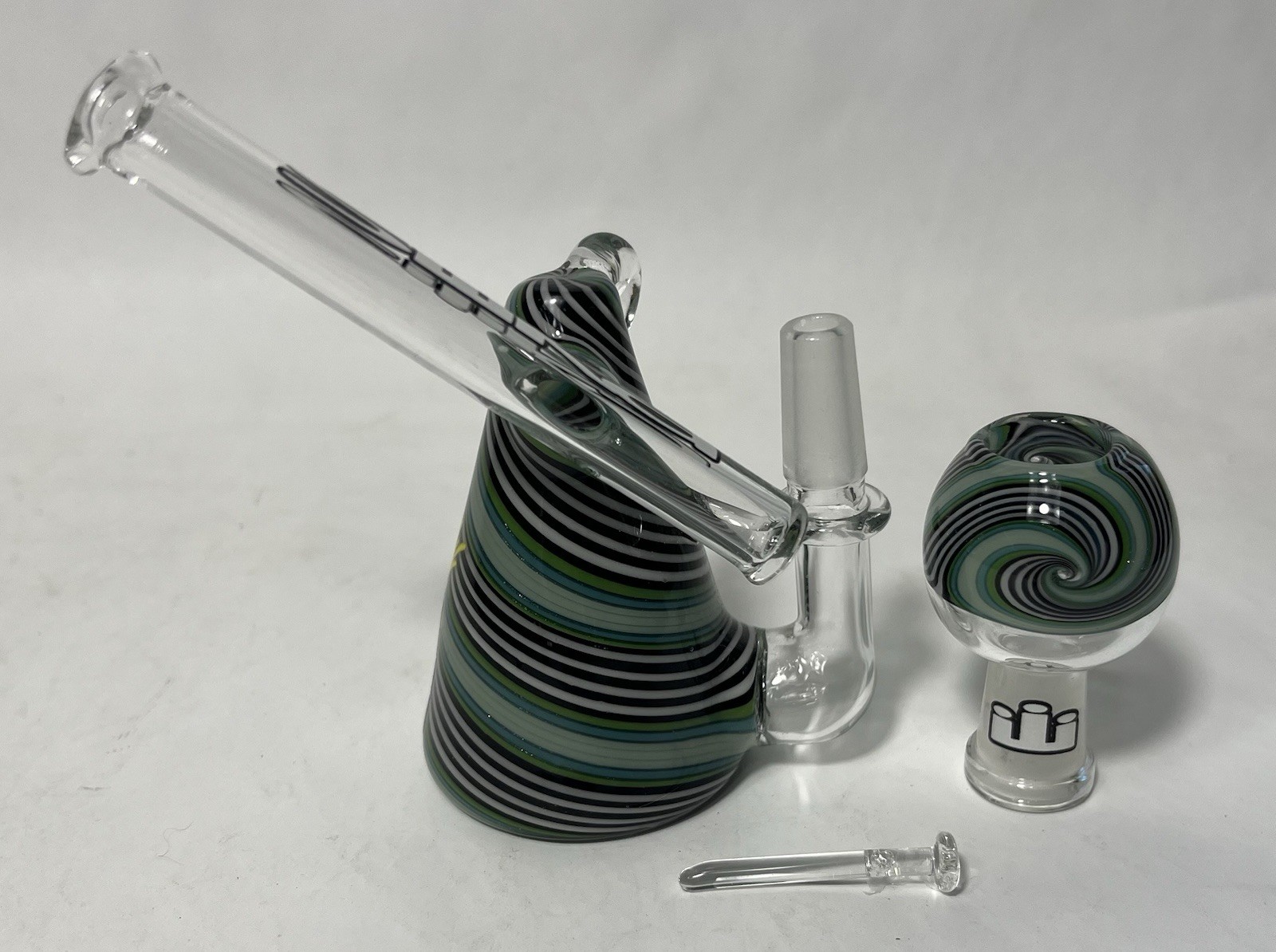 Silika Glass 10mm Micro Cone Oil Rig With Heady Bubbler & Dome, Nail Included