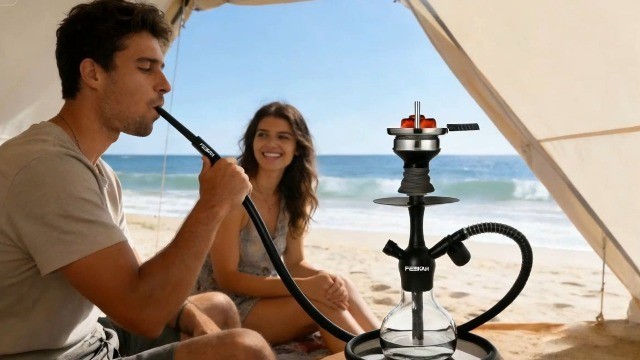 Portable Mini Hookah Set – Complete Shisha Kit with Travel Case, Glass Bowl & 10