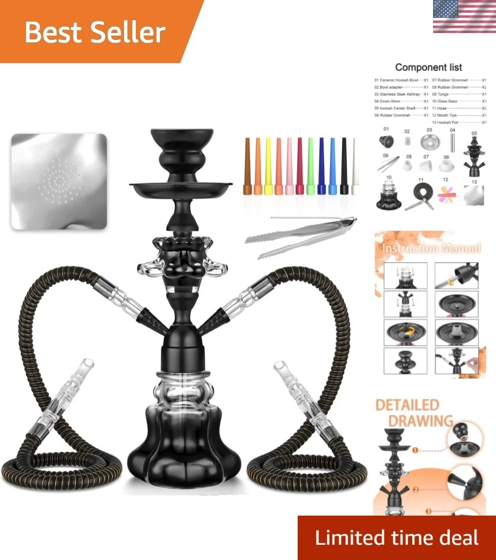 Hookah Set With Everything 14 » Shisha Hookah Complete Set – Glass Flower Vas…