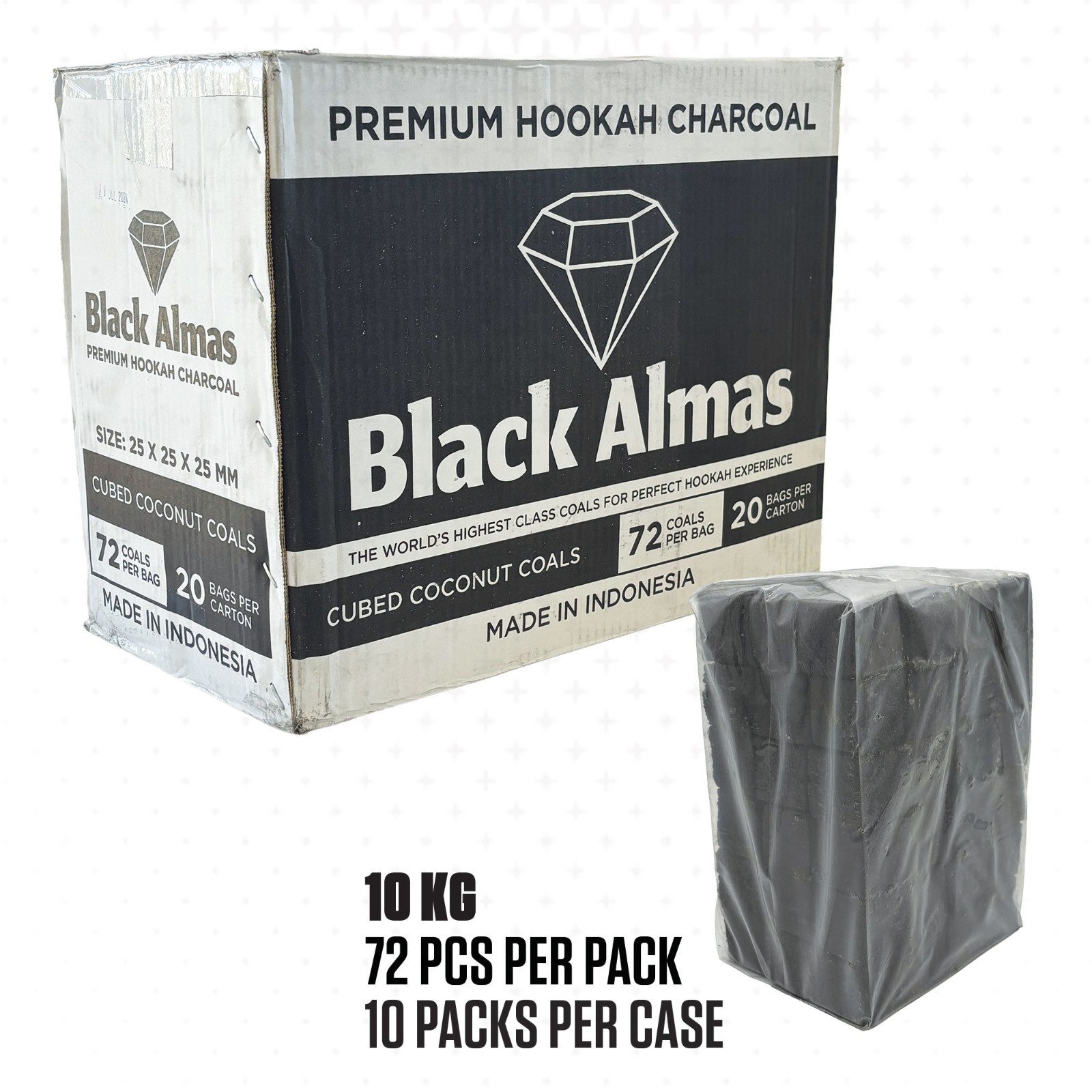 10kg Bulk Hookah Charcoal Cubes 720 pcs SHIP FROM US Coconut Coals