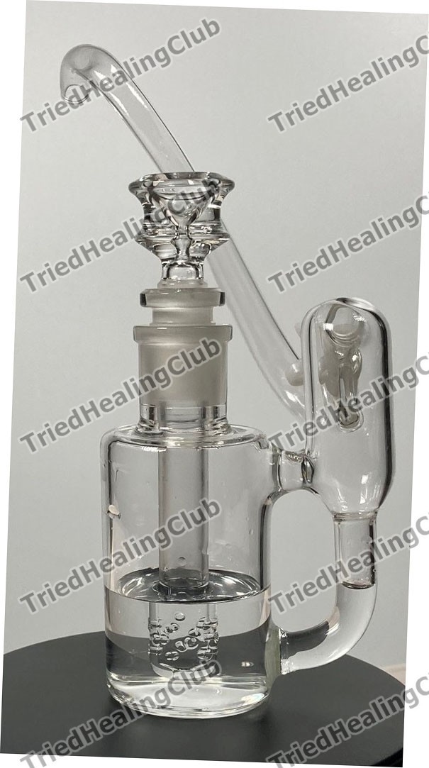 QUALITY ~7&Prime; Clear Borosilicate Glass Bubbler Pipe w TOP-SHELF Recycler Function
