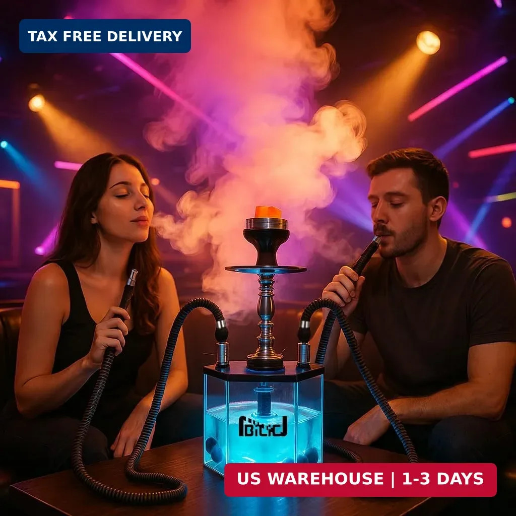 2 Hose Large Hookah Set – Premium Acrylic Shisha Hookah with Everything Included