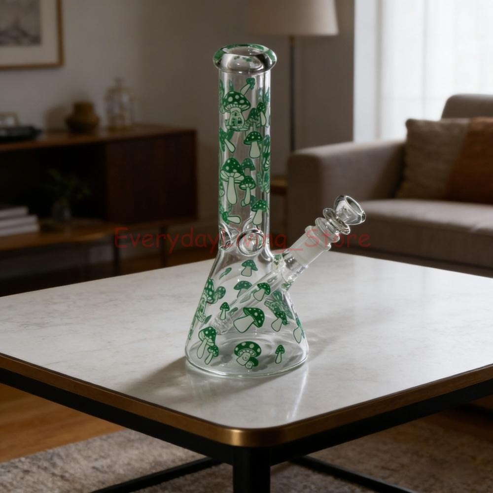 10&Prime; Glass Bong Smoking Hookah Water Pipe Heavy Tobacco Beaker With 14mm Bowl