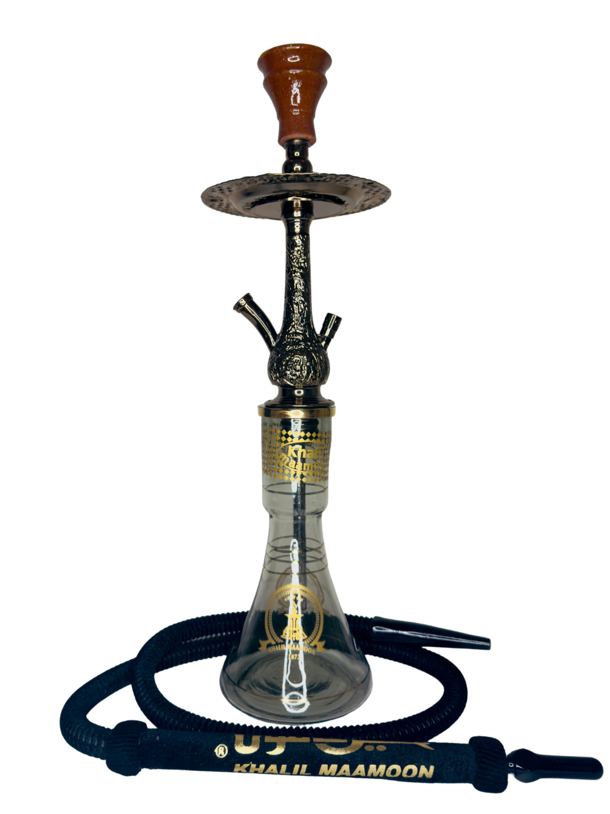 Khalil Maamoon Egyptian Hookah shisha set handcrafted Qazaz small (oxide)