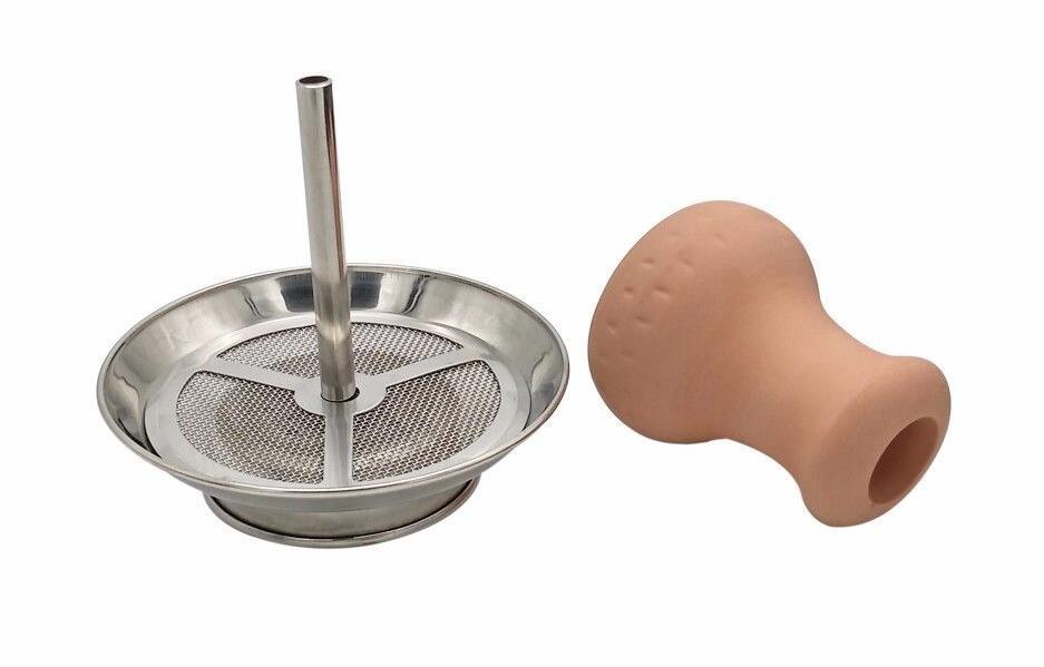 Ceramic Hookah Bowl+Metal Charcoal Holder Set Shisha Chicha Narghile Accessories