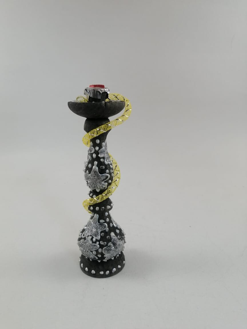 Handmade Wooden Hookah Sculpture Elegance in 5.5 inches