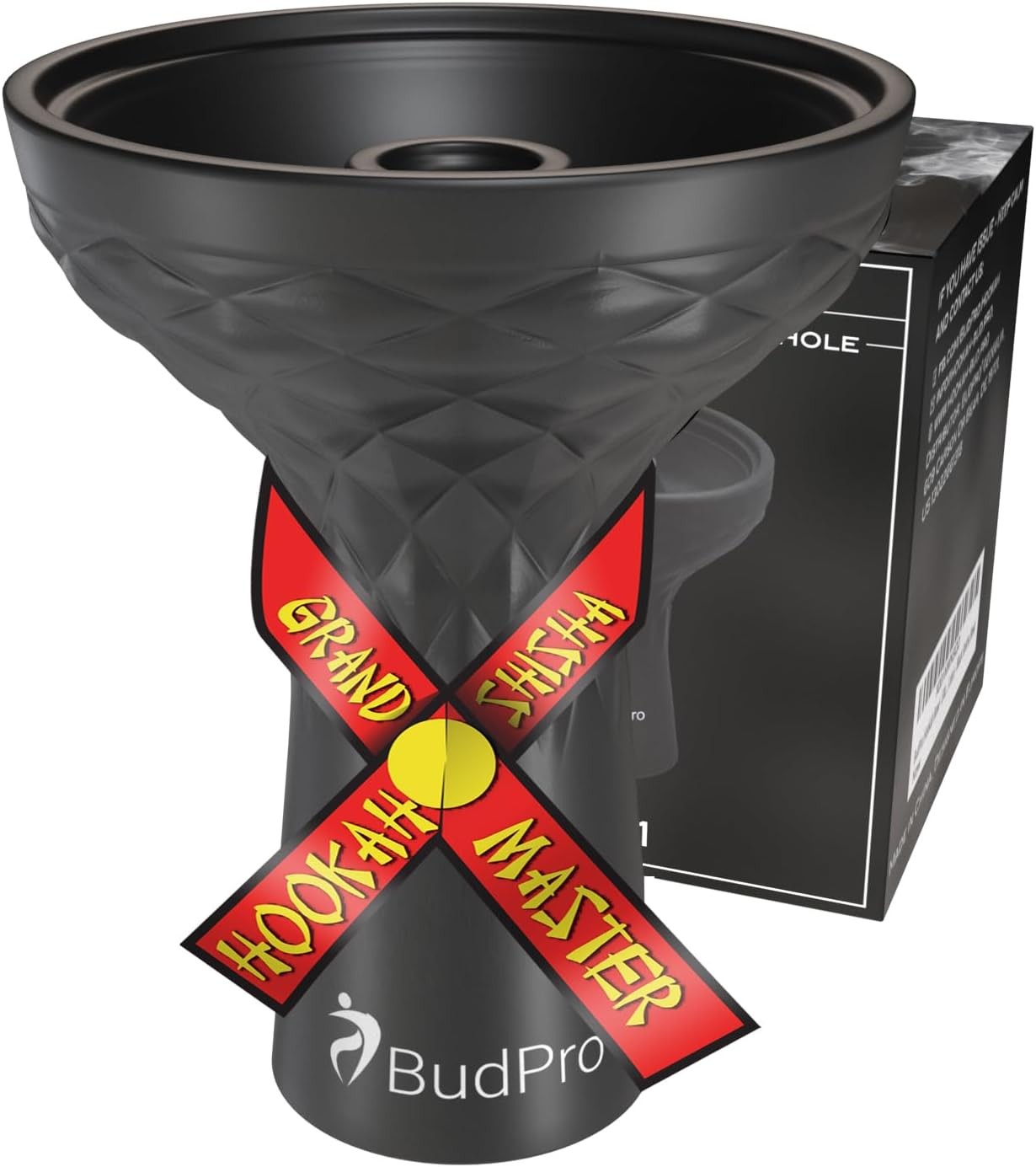 2 PACK Hookah Bowl Silicone 1Hole Phunnel Bowl Charcoal Holder Black Shisha Bowl