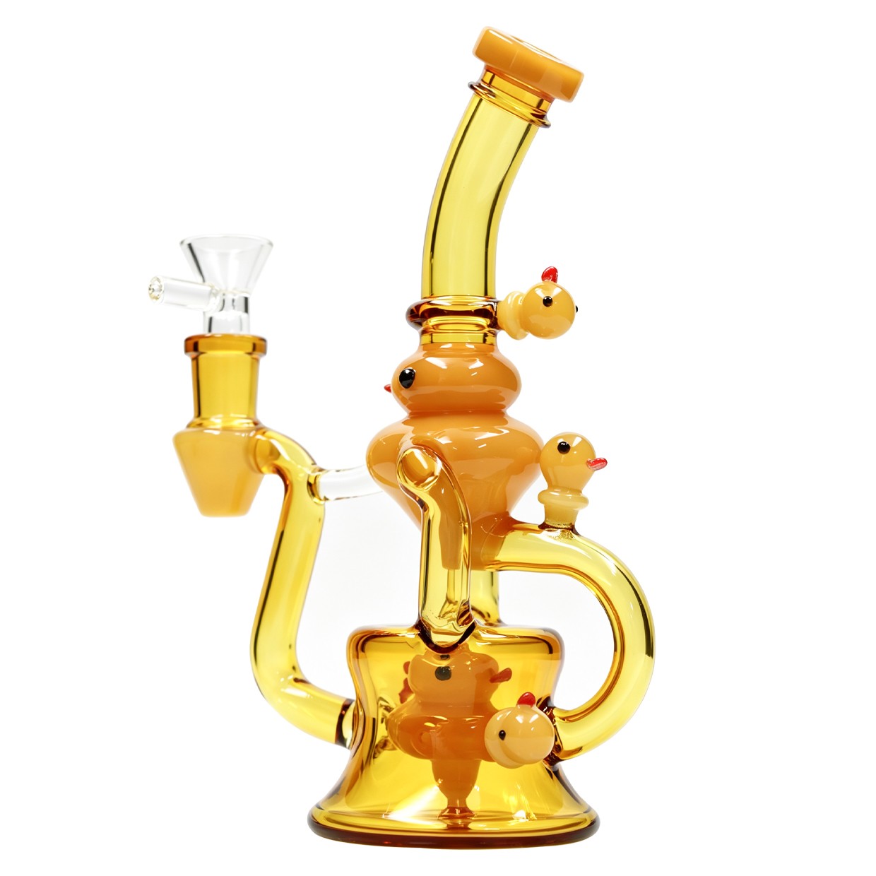 8in Hookah Recycler Glass Bong Water pipes Tobacco Smoking W/ 14mm glass bowl