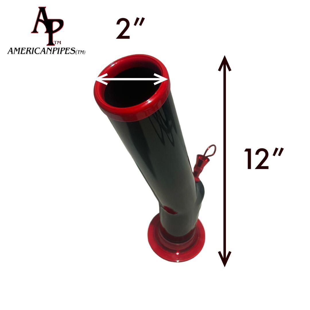 INHALE®️ 2X12&Prime; GRIP ACRYLIC HOOKAH WATER PIPE WITH CARB MADE IN THE USA