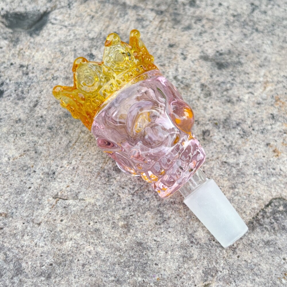 3.3 » BIG Skull Glass Tobacco Bowl HEAVY 14mm Male Smoking Bong Pipe Slide Jiont
