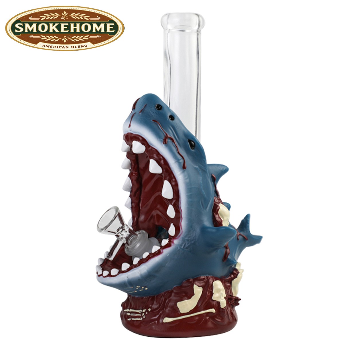 Shark 10in Glass Bongs and Water Pipes Smoking &lsquo;Beaker&rsquo; Bongs Hookah 14mm bowl