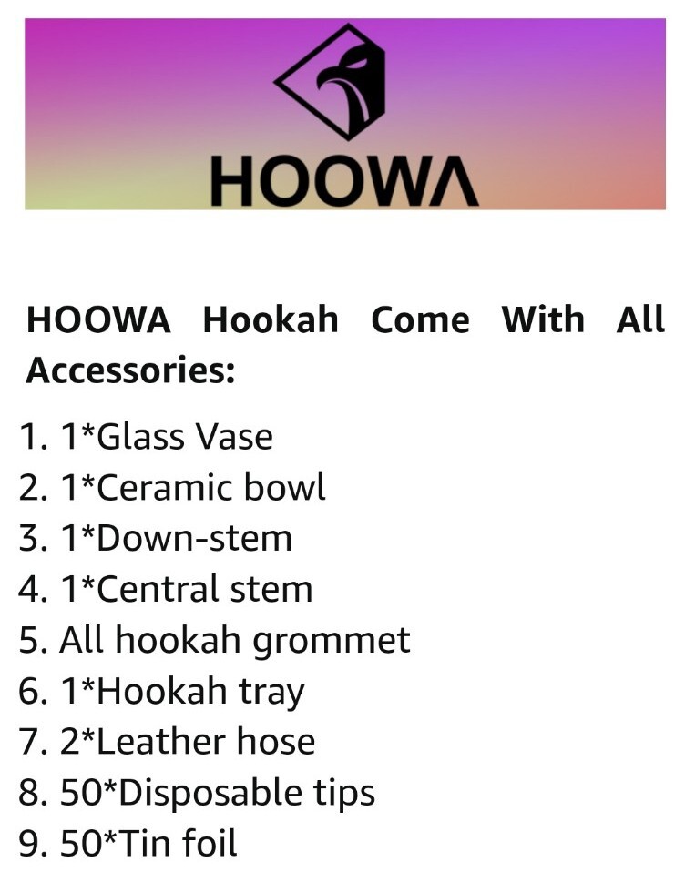 HOOWA 11&Prime; Premium 2 Hose Hookah Complete Set – Mini Pumpkin Hookah Shisha Glass