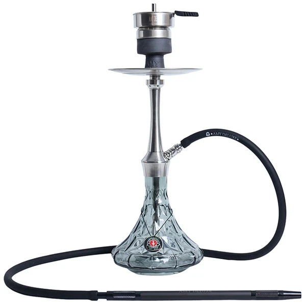 New AMY Deluxe SS38.02 Black German Hookah Stainless Steel Full Set Single Hose